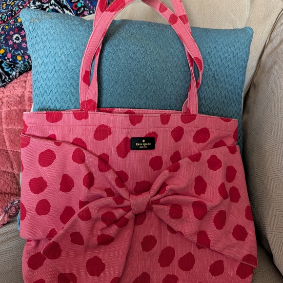 Kate Spade *Project* Pink and Red Polka Dot Shoulder Bag - Picture 2 of 9